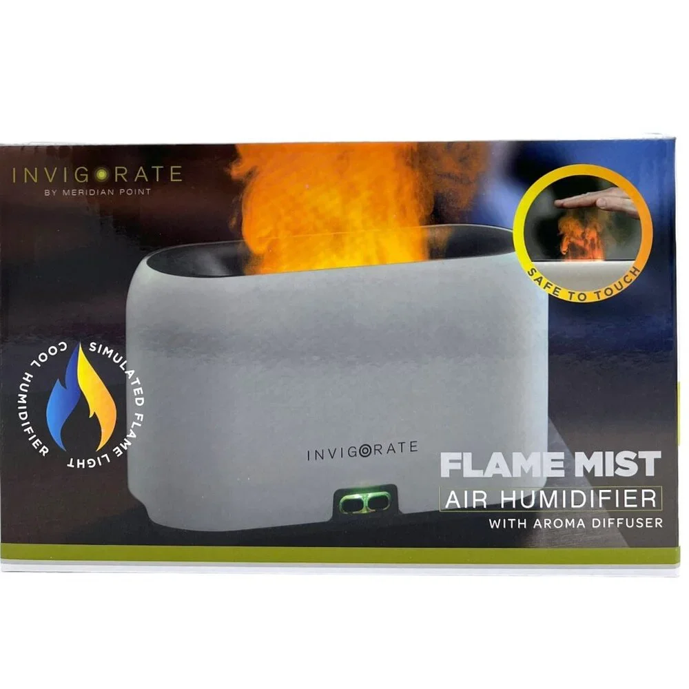 Ultrasonic Cool Mist Essential Oil Diffuser LED Flame Light Aromatherapy Lamp